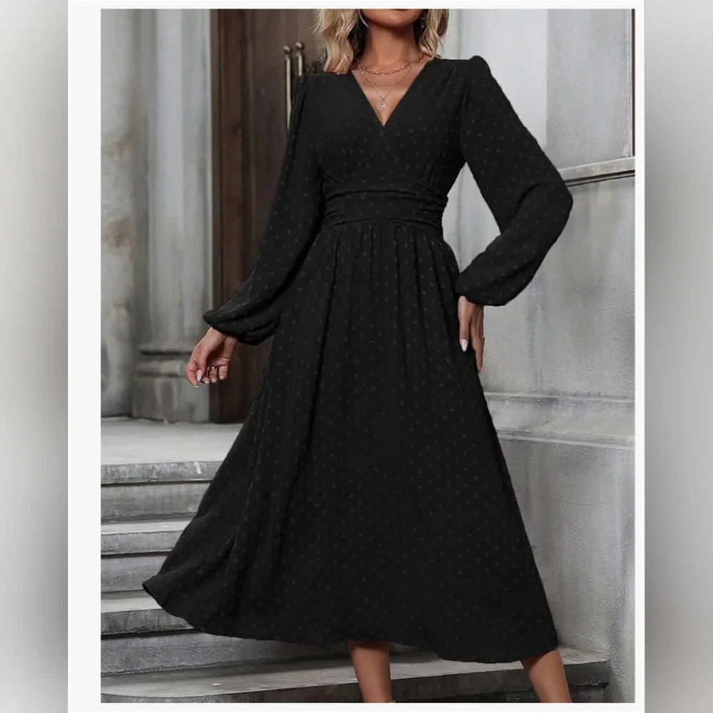 NWT Elegant Black Maxi Dress S Small - Picture 3 of 9